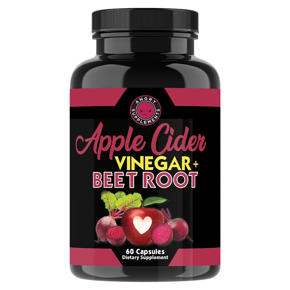 Angry Supplements Apple Cider Vinegar + Beet Root Powder Capsules - 120 Count - image 3