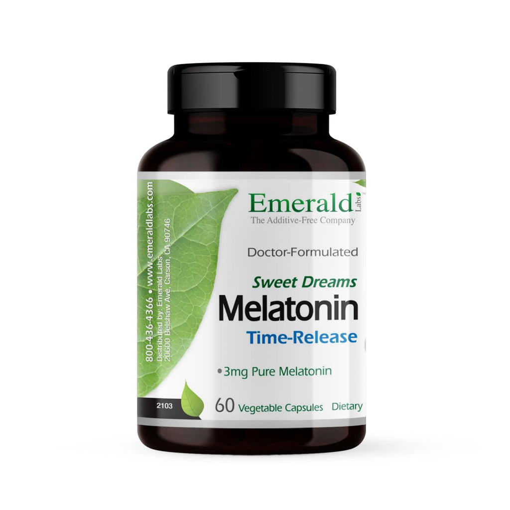 EMERALD LABS Sweet Dreams Melatonin Time-Release - 60 Vegetable Capsules - image 4