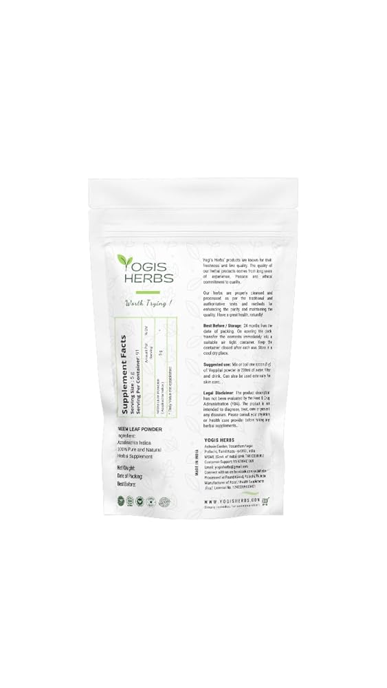YOGIS HERBS Neem Leaf Powder - 16 Ounce - image 7