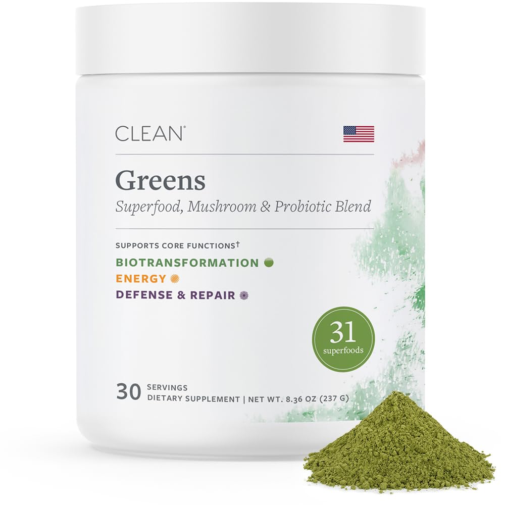 CLEAN Greens Superfood Powder with Probiotics & Adaptogens - 30 Servings