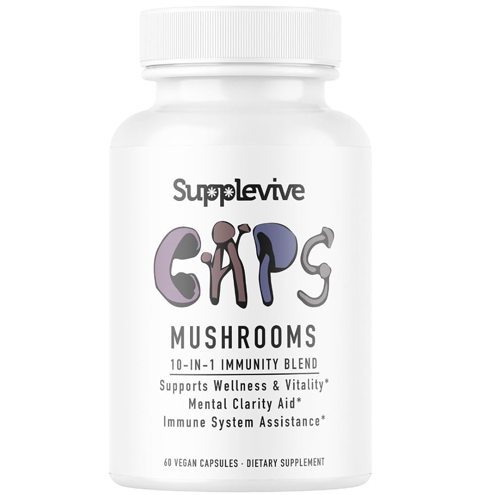Supplevive Mushroom Caps - Ten Mushrooms Extract Blend - Lions Mane