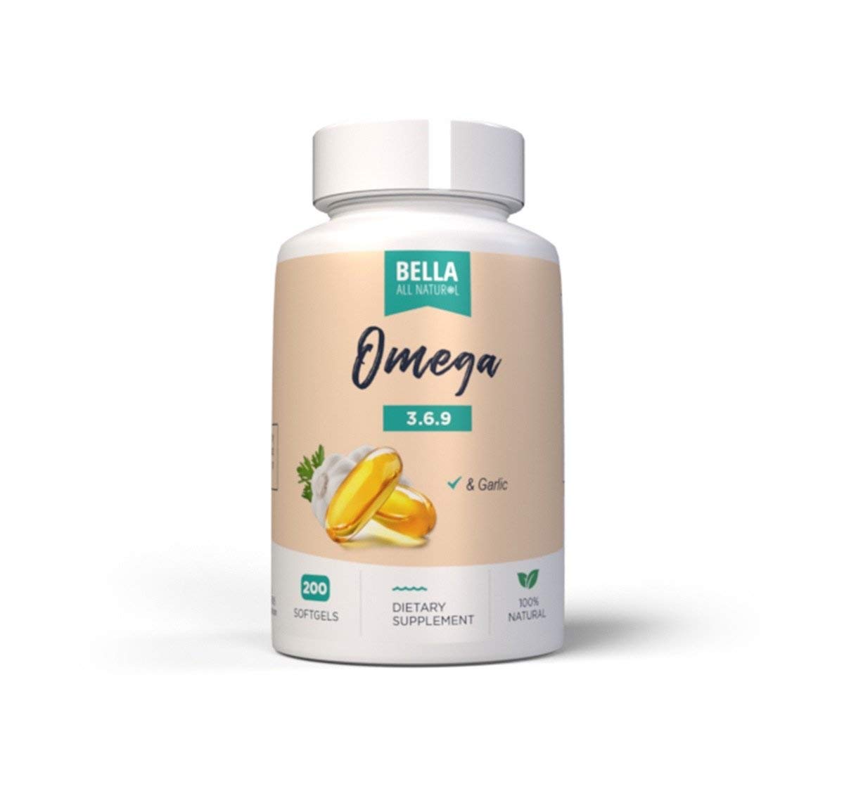 Bella All Natural Omega 3 6 9 with Garlic Oil - 200 Softgels - image 3