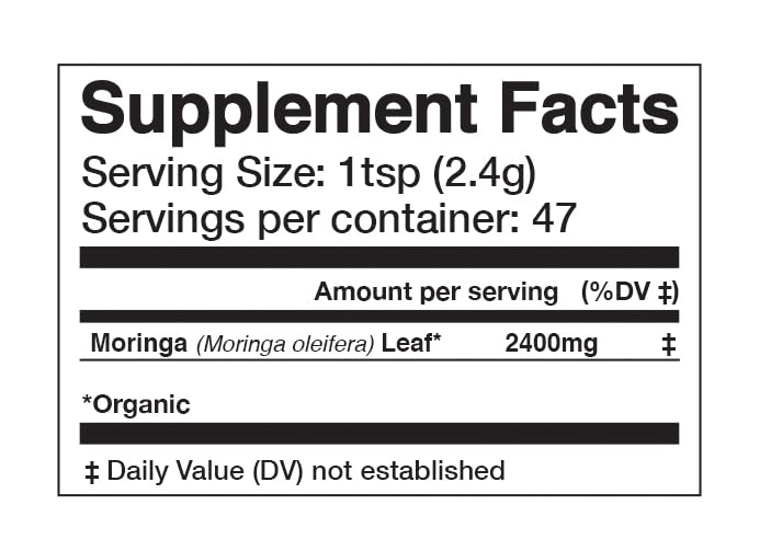 Anima Mundi Apothecary Moringa Leaf Powder Energy Support - 6oz - image 4