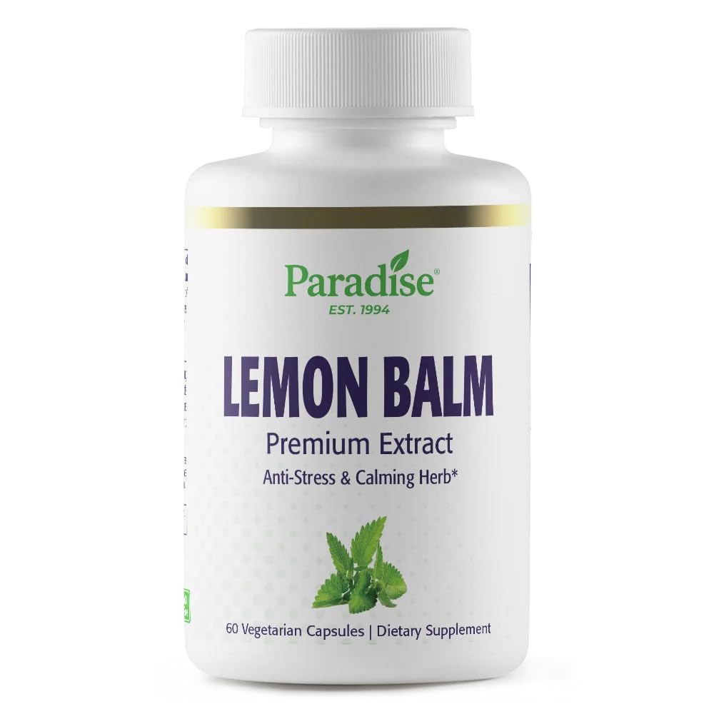 Paradise Herbs Lemon Balm Extract 300 mg - 60 Vegetarian Capsules