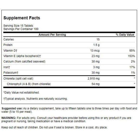 Swanson Chlorella 194 mg