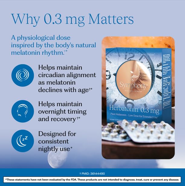Herbatonin Plant-Based Melatonin 0.3 mg Sleep Support - 90 Capsules - image 3