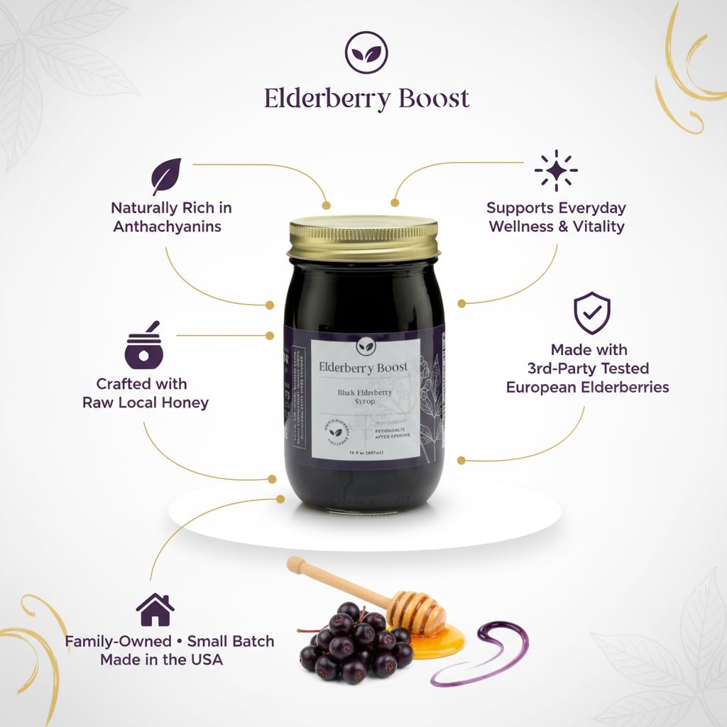 Elderberry Boost Elderberry Syrup with Organic Elderberries - 16 Fl Oz - image 2