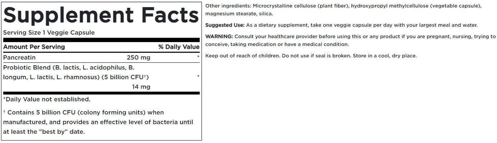 Swanson Probiotic with Digestive Enzymes 5 Billion CFU - 60 Vegetarian Capsules - image 2