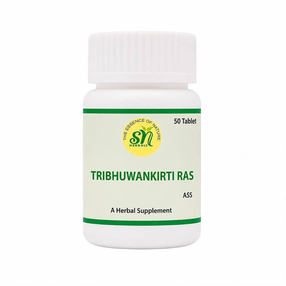 SN Herbals Tribhuvan Kirti Ras Ayurvedic Herbal Blend - 50 Tablets