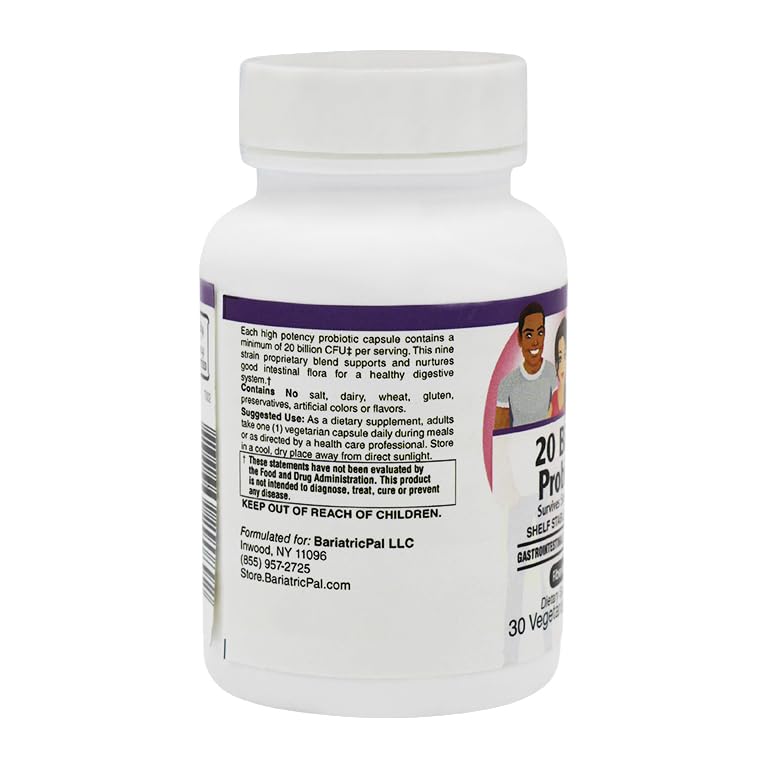 BariatricPal Probiotic 20 Billion CFU Gastrointestinal Health - 30 Capsules - image 4