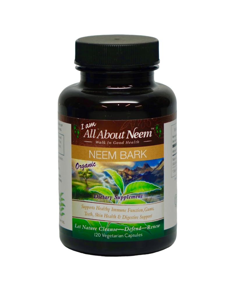 All About Neem Organic Neem Bark Capsules 400mg - 120 Capsules