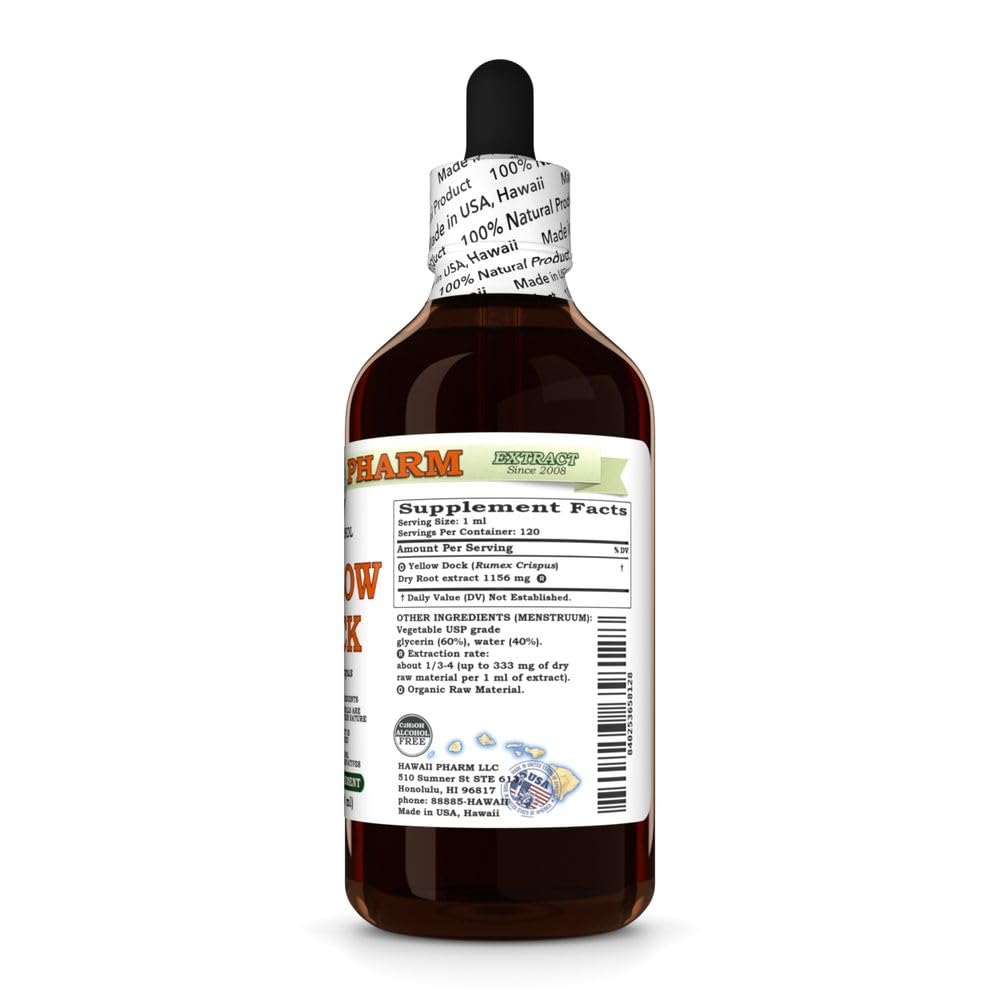 Hawaii Pharm Yellow Dock (Rumex crispus) Root Alcohol-Free Extract
