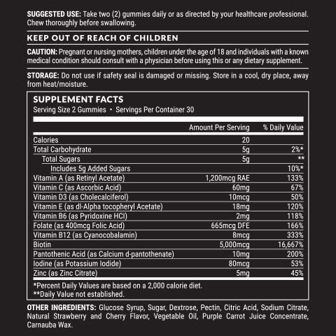Pete & Pedro Biotin Gummies for Hair, Skin, Nails - 60 Count - image 5