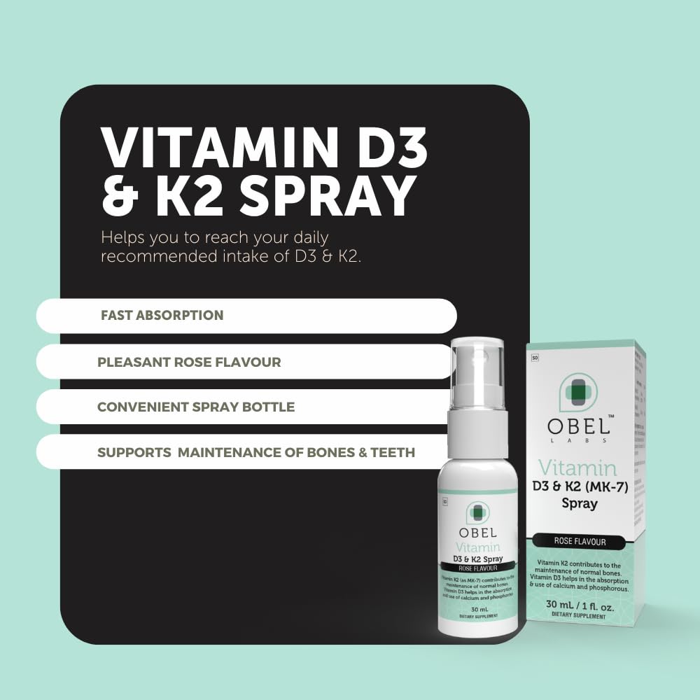 obel Vitamin D3 and K2 Spray for Bone Maintenance - 1 Fl Oz - image 3