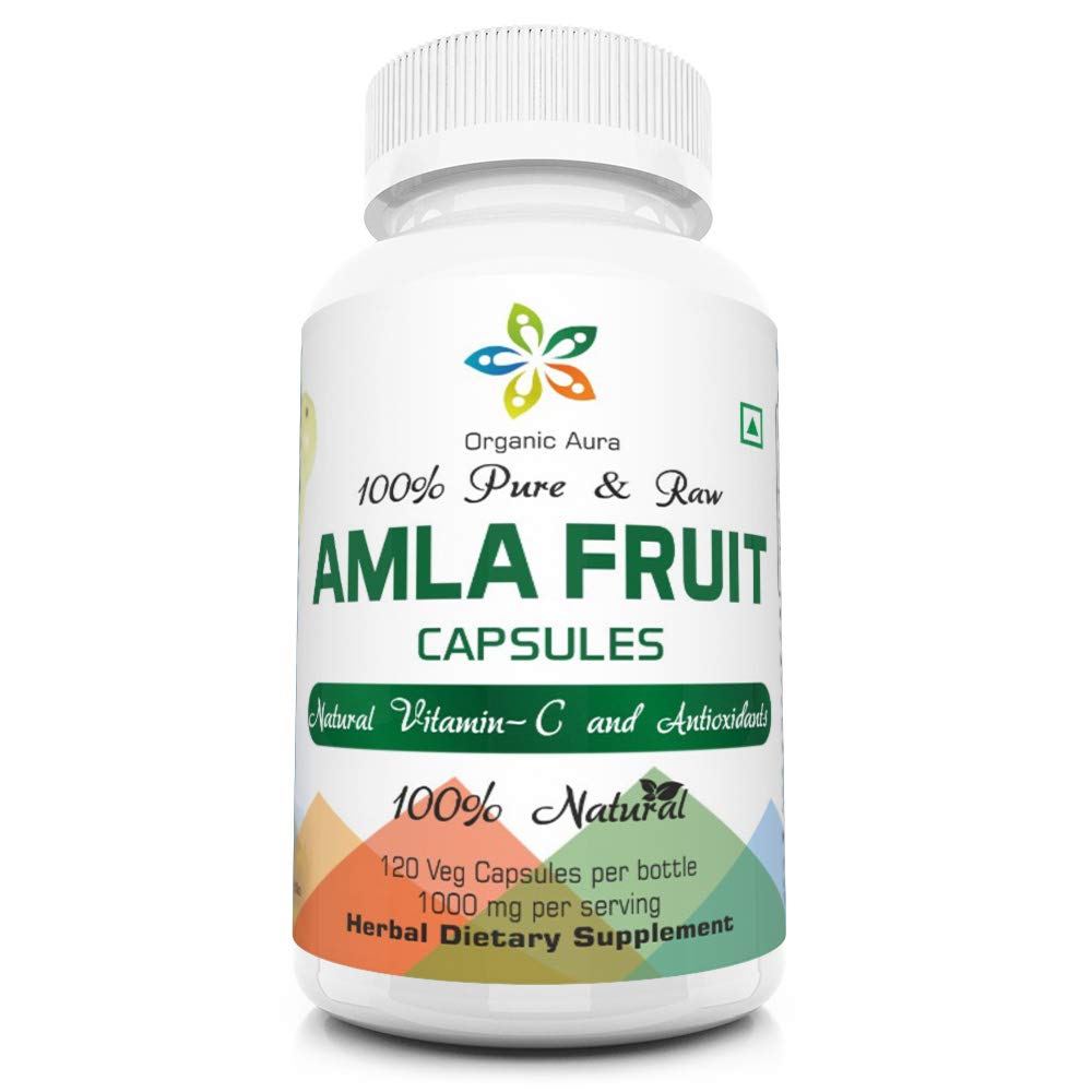 Organic Aura International Amla Capsules 1000mg - 120 Vegetarian Capsules