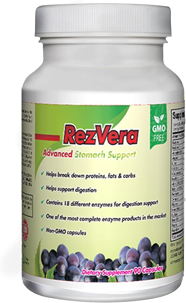 RezVera Digestive Supplement with Natural Enzymes - 90 Capsules