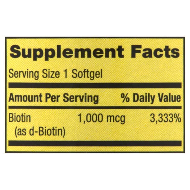 Spring Valley Biotin 1000 mcg Softgels for Hair, Skin & Nails - 300 Softgels - image 4