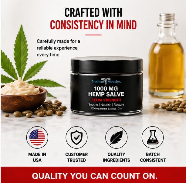 Medical Miracles Hemp Salve 1000 MG - 2 oz - image 5