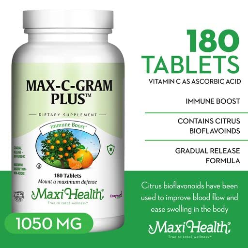 Maxi Health Max-C-Gram Plus Vitamin C 1050mg - 180 Tablets - image 3