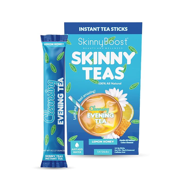 SkinnyBoost Cleansing Evening Tea Sticks Lemon Honey - 14 oz