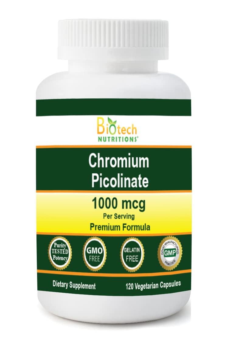 Biotech Nutritions Chromium Picolinate 1000 MCG - 120 Vegetarian Capsules