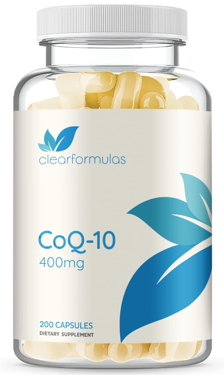 Clear Formulas CoQ10 400mg Ubiquinone Capsules - 200 Capsules