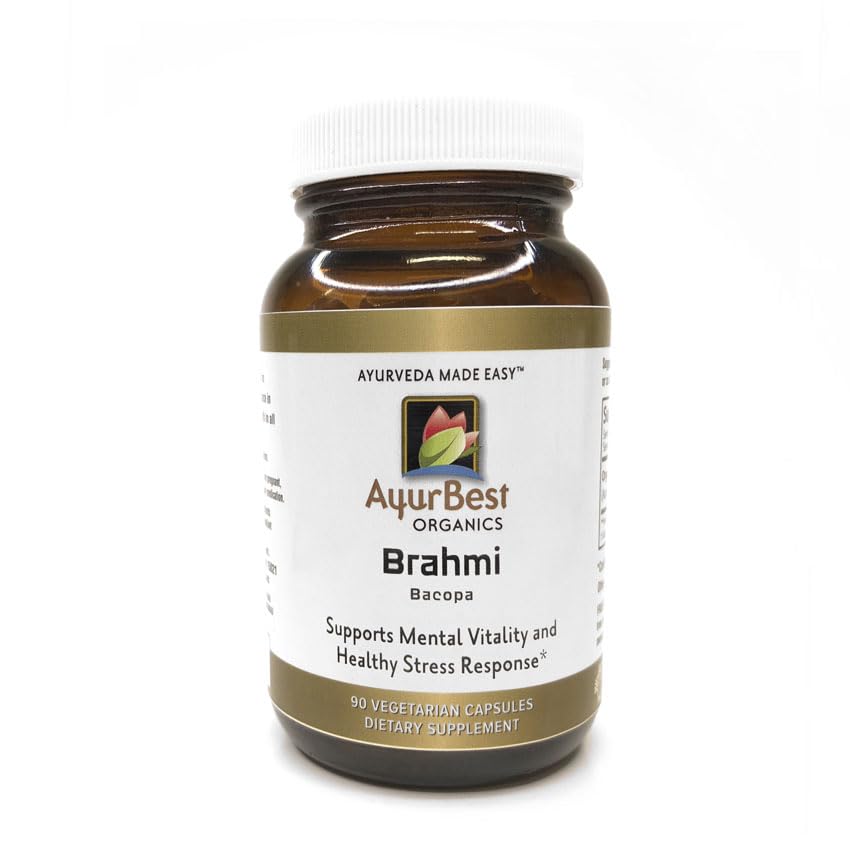 AyurBest Brahmi Bacopa Herbal Supplement 400mg - 90 Vegetarian Capsules