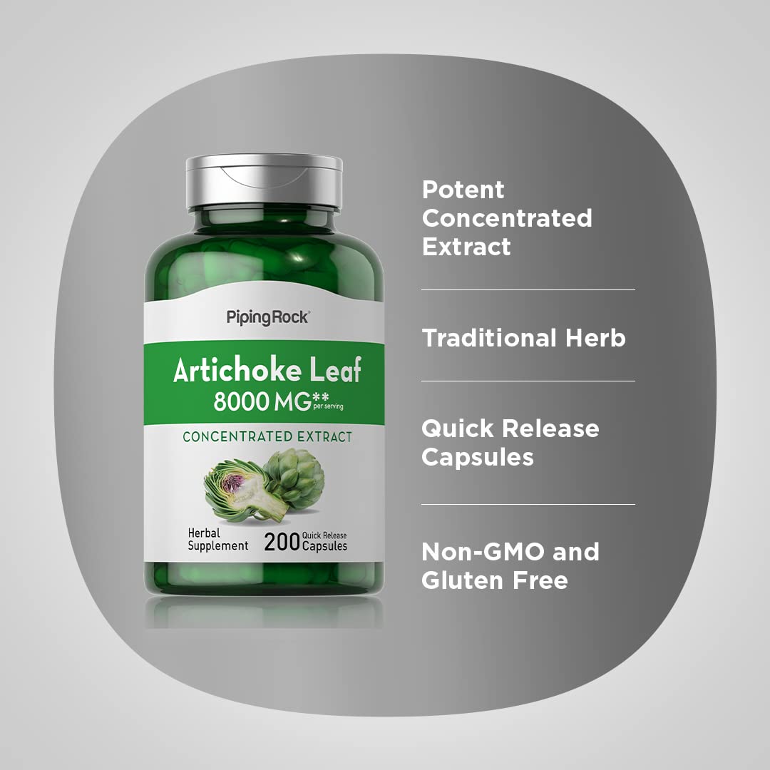 Piping Rock Artichoke Extract Capsules - 200 Capsules - image 4