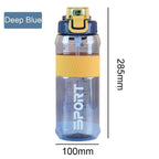 Generic 1500ml Gym Water Bottle with Straw & Scale