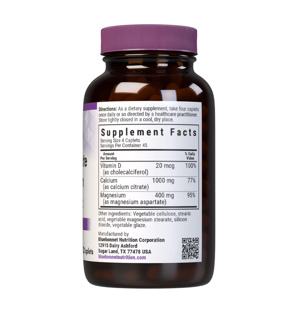BlueBonnet Calcium Citrate Magnesium Plus Vitamin D3 - 180 Caplets - image 2