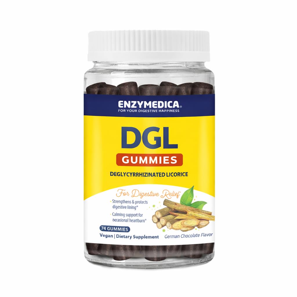 Enzymedica DGL Supplement for Digestive Health - 74 Gummies