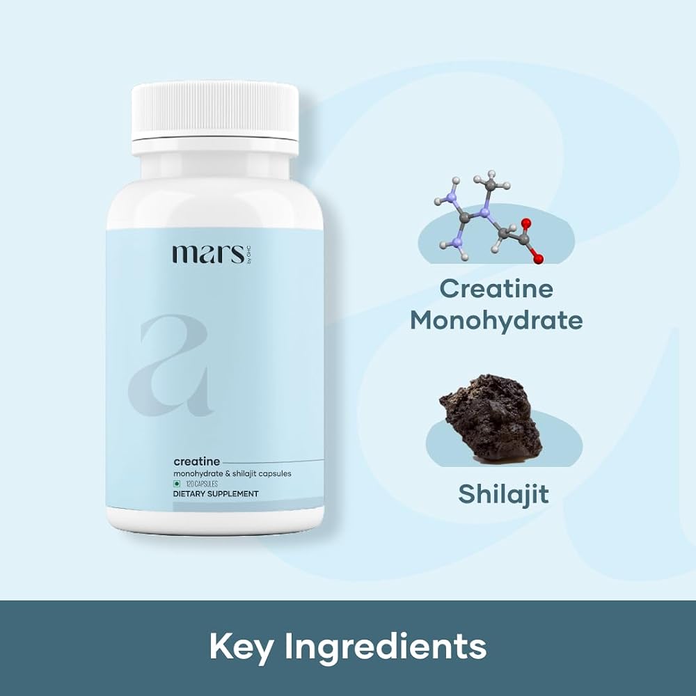 Mars Micronized Creatine Monohydrate Caps with Shilajit & Ashwagandha