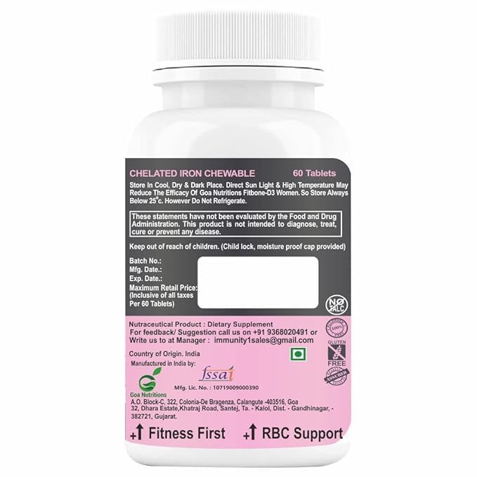 Generic Iron Tablets with Vitamin B12 and Folic Acid - 60 Tablets - image 3