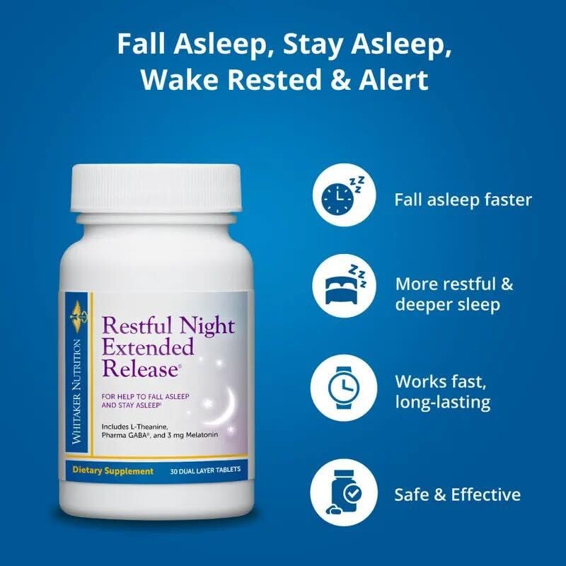 DR.WHITAKER Dr. Whitaker Restful Night Extended Release Melatonin - 30 Tablets - image 7