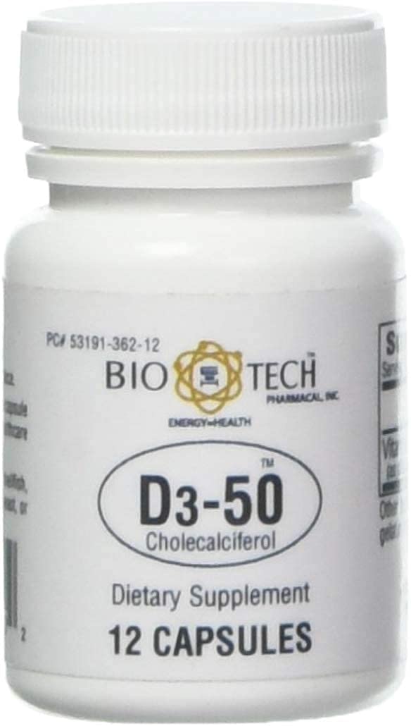 Bio-Tech Pharmacal D3-50 Vitamin D3 50,000 IU - 12 Capsules