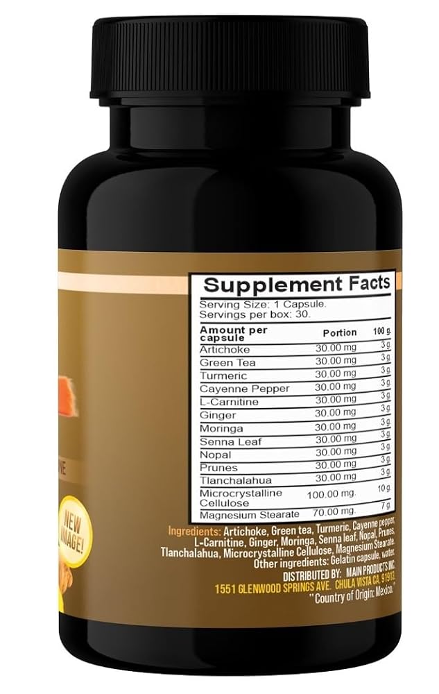 Chupa Mas Ginger Green Tea Prune Botanical Supplement - 30 Capsules - image 2