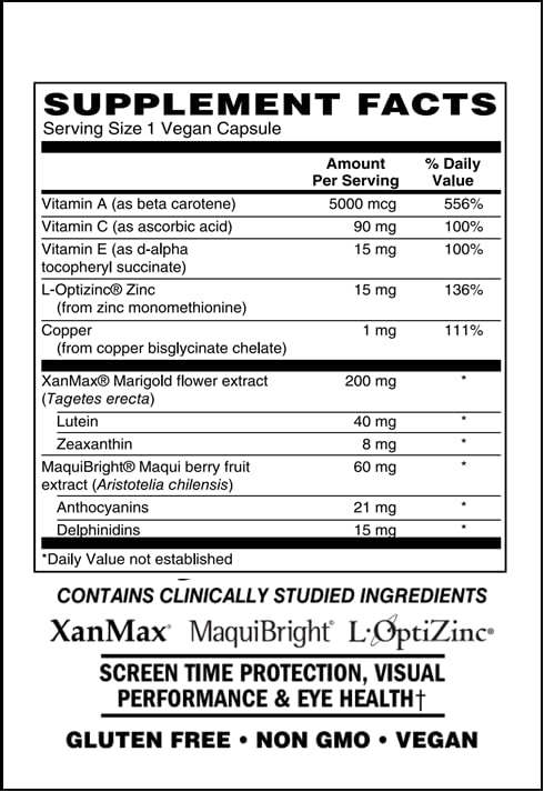 AlchePharma Advanced Eye Care Supplement with Lutein & Zeaxanthin - 60 Capsules - image 5