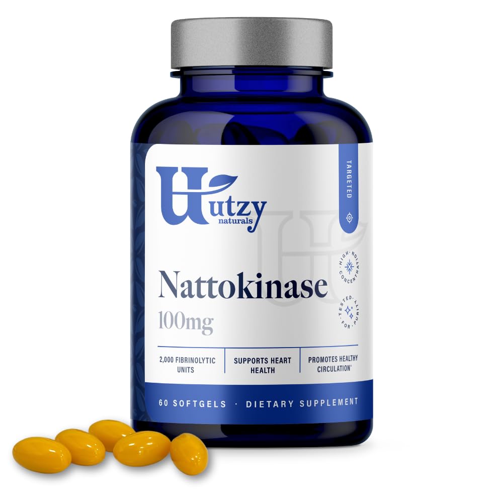 Utzy Naturals Nattokinase 2000 FU - 60 Softgels - image 2