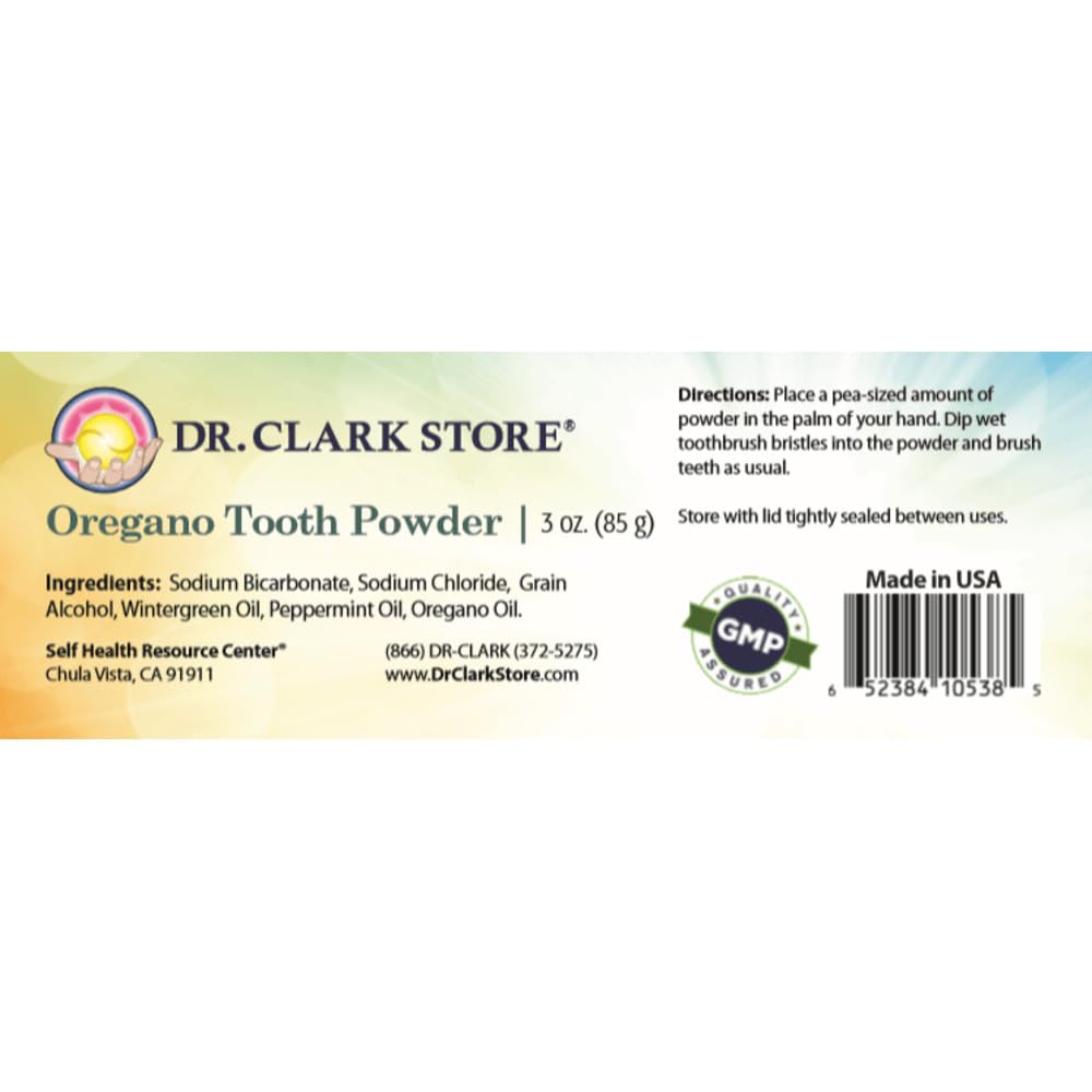 Dr Clark Dr. Clark Oregano Tooth Powder Natural Oral Health - 3oz - image 2
