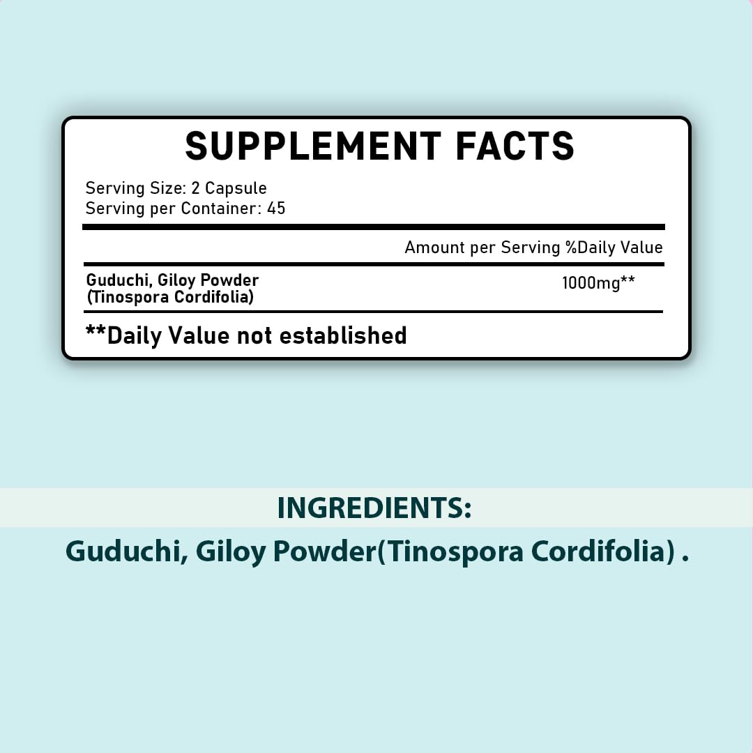 minature Giloy 1000 mg Natural Supplement - 90 Tablets - image 2