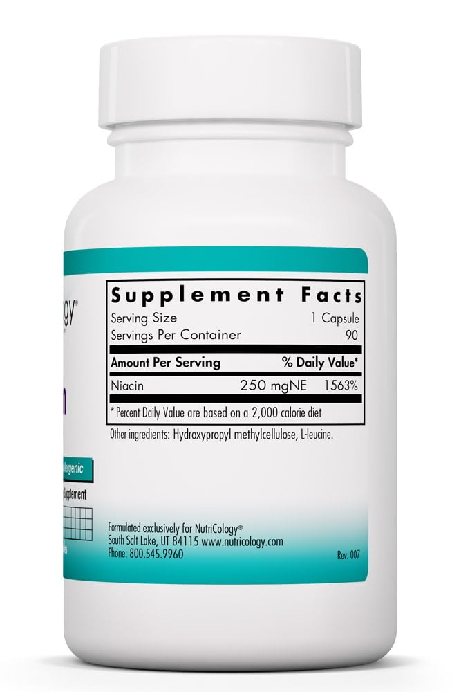 Allergy Research Group Niacin Vitamin B3 Nicotinic Acid - 90 Capsules - image 2
