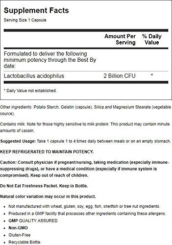 Now Foods Acidophilus 2 Billion - 250 Capsules - image 2