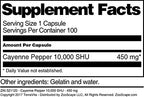 Terravita Cayenne Pepper 10,000 SHU - 450 mg (100 Capsules, ZIN: