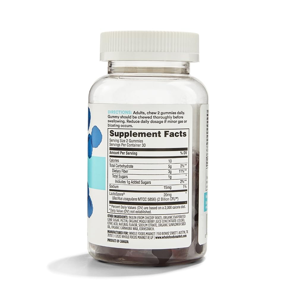 365 by Whole Foods Market Probiotic + Fiber Gummies - 60 Count - image 2