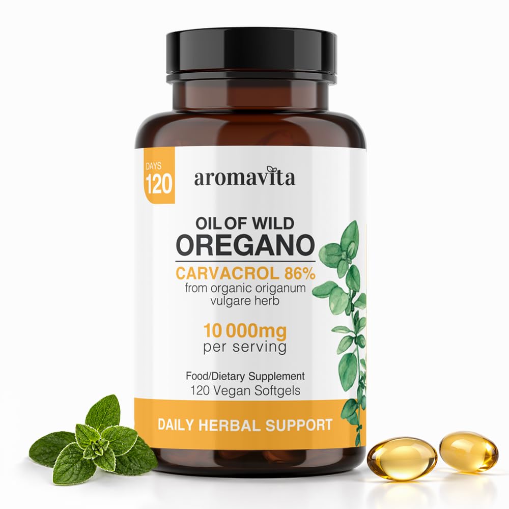 AROMAVITA Wild Oregano Oil Softgels 86% Carvacrol (High Potency)