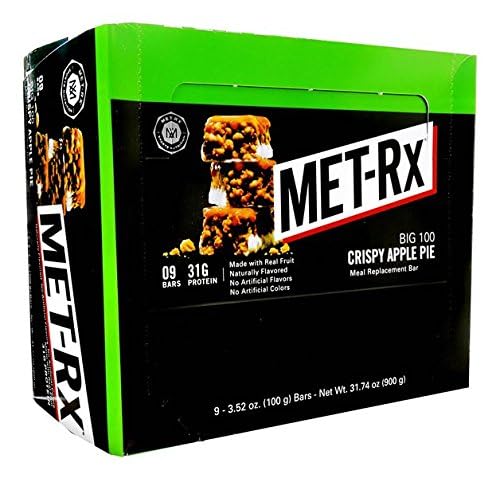 Met-Rx Big100 Protein Bar Colossal Crispy Apple Pie - 9 Bars