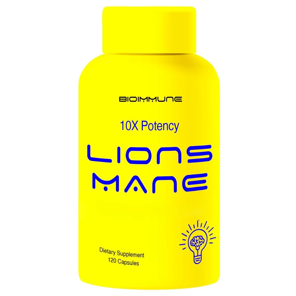 BioImmune Organic Lion's Mane Supplement Brain Support - 120 Capsules