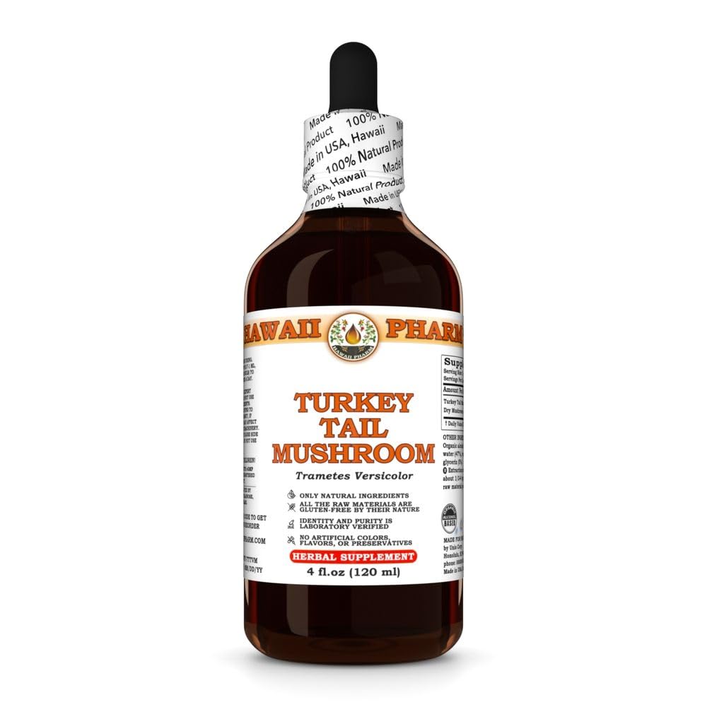 Hawaii Pharm Turkey Tail Mushroom (Trametes versicolor) Liquid Extract