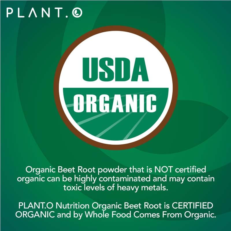 PLANT.O NUTRITION Organic Beet Root Capsules 1350mg - 120 Tablets - image 3