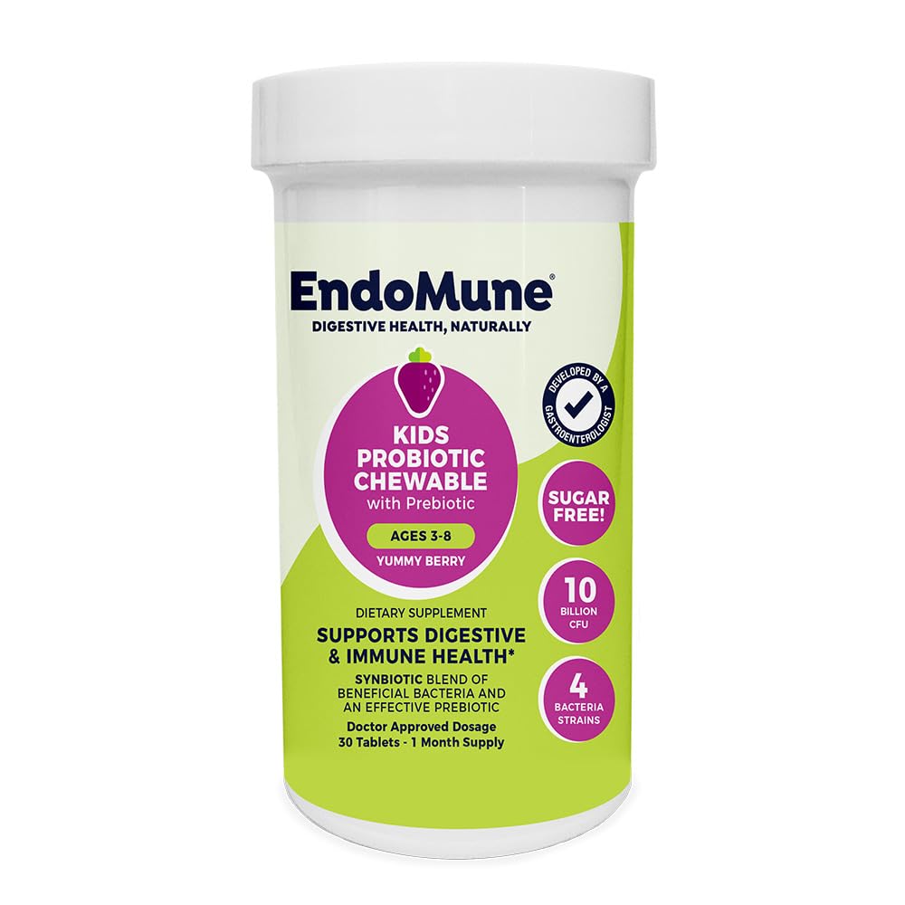 Endomune Jr Advanced Kids Probiotic and Prebiotic Chewables - 30 Count